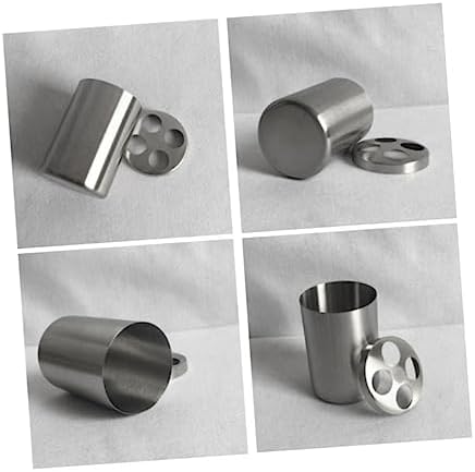 GLEAVI 1Pc Stainless Steel Toothbrush Holder with Lid and 4 Holes