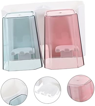 1 Set Wall Mounted Bathroom Storage Rack with Cups and Toothbrush Holder