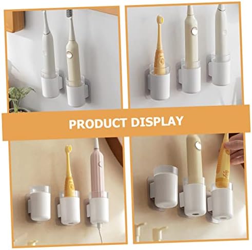Amosfun 2pcs Wall-Mounted Electric Toothbrush Holders