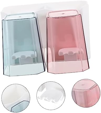 LIFKOME Wall-Mounted Toothbrush Cup Holder for Bathrooms