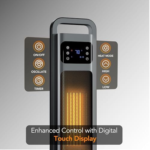 Comfort Zone 26-Inch Tower Space Heater with Remote Control