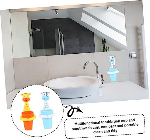 Alipis Wall Mounted Toothbrush Holder Set with Adhesive Hanger and Cup Rack