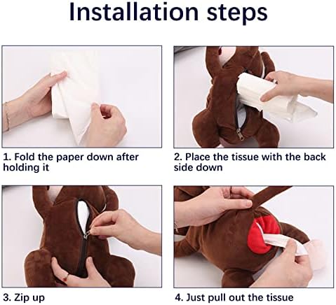 Cute Plush Monkey Tissue Dispenser for Car and Home