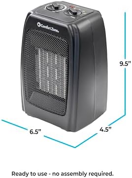 Comfort Zone CZ442E Ceramic Heater - 1500W Portable with Thermostat