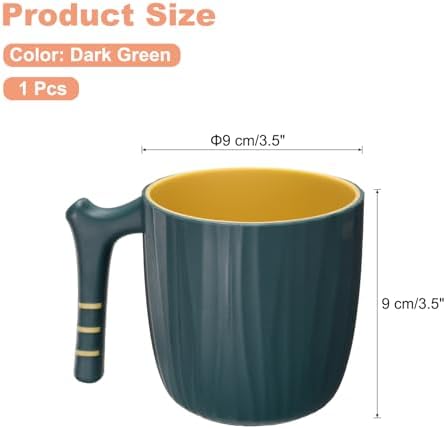 Uxcell Toothbrush Cup with Handle 400ml Dark Green