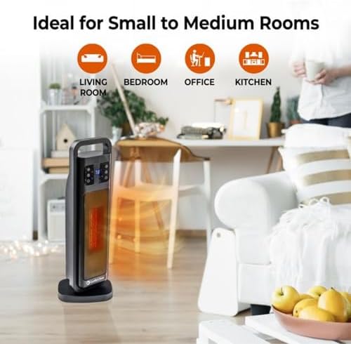 Comfort Zone 26-Inch 1500W Space Heater with Remote Control