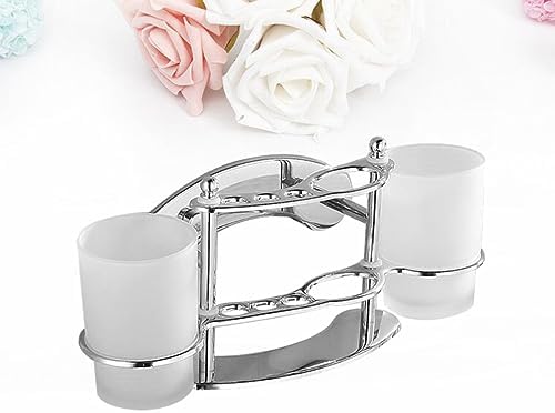 LIFKICH Wall-Mounted Toothbrush Holder with Gargle Cup 1