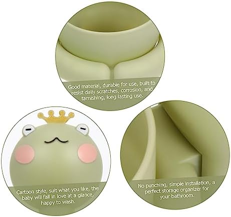 BUGUUYO Cartoon Toothbrush Cup Holder for Wall Mount Bathroom Organization