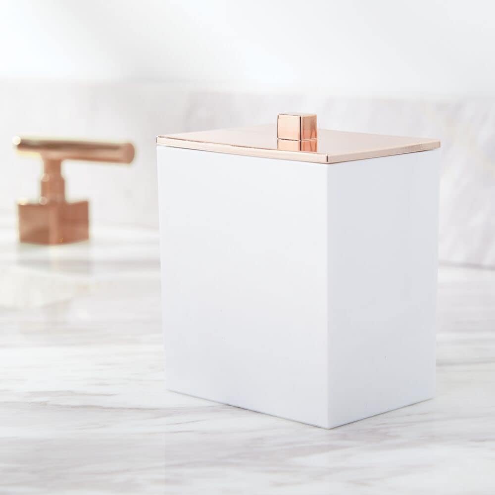 mDesign Bathroom Vanity Set of 4 - WhiteRose Gold