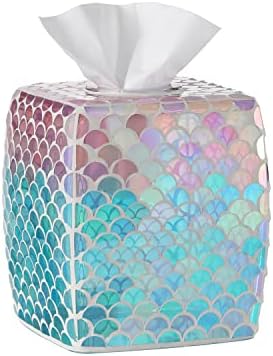 Mermaid Themed Glass Tissue Holder Decor