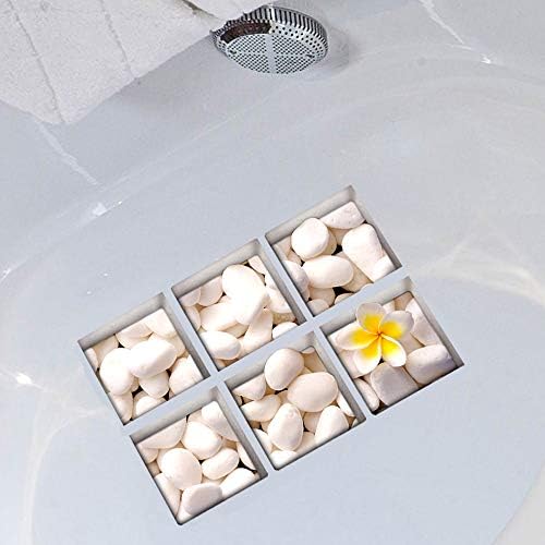 AILEGOU 3D Non-Slip Bathtub Stickers with 6 Pieces Pebbles-A02