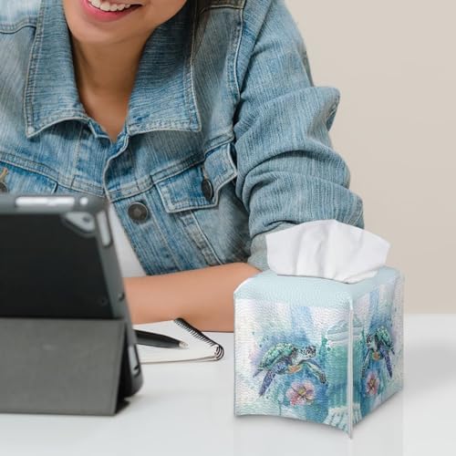 ZOUTAIRONG Reusable Tissue Box Cover with Metal Button