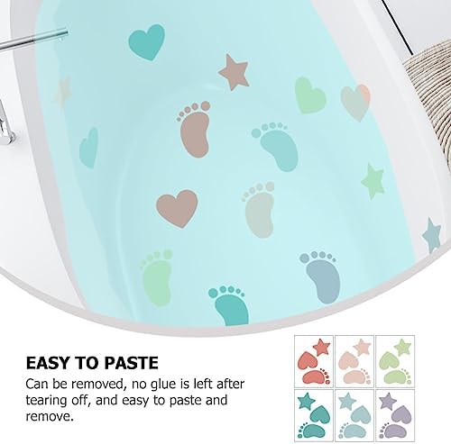 HOMSFOU Non-Slip Bathtub Stickers 6 Sheets PVC Design