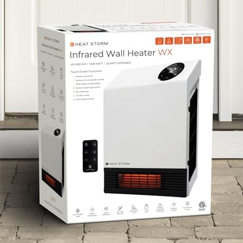 Heat Storm Deluxe 1000W Infrared Wall Heater White