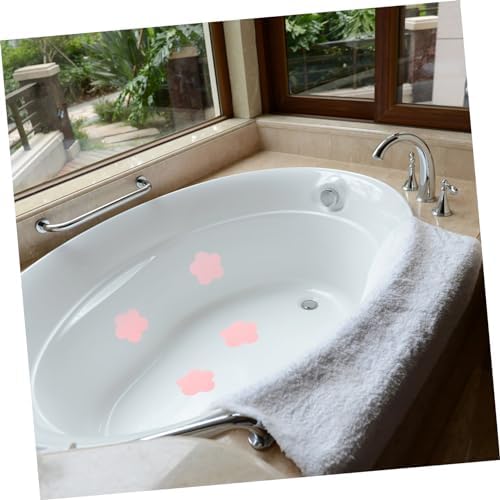 HOLIDYOYO 12pcs Pink Non-Slip Bathtub Stickers 1