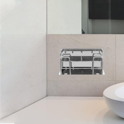 Amosfun Wall-Mounted Toothbrush Holder with Mirror Tile Rack