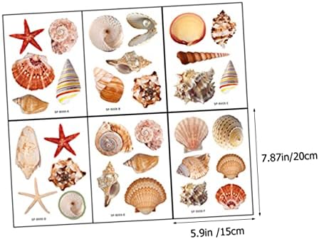 Happyyami 6 Sheets Seashell Bathtub Stickers