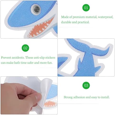 Cabilock Non-Slip Shark Bathtub Stickers 5 Pieces