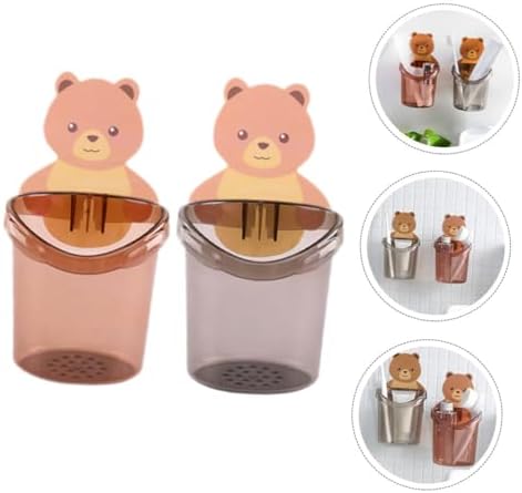 2pcs Cartoon Wall-Mounted Toothbrush Holder for Boys and Girls