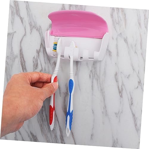 Unomor 2PCS Wall-Mounted Toothbrush Holder and Suction Toothpaste Extruder