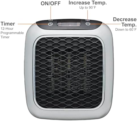 Ontel Turbo Wall Heater - 800W Ceramic Quiet Energy Efficient