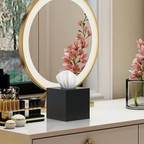 SILUT Tissue Box Cover Square Black Magnet Locking