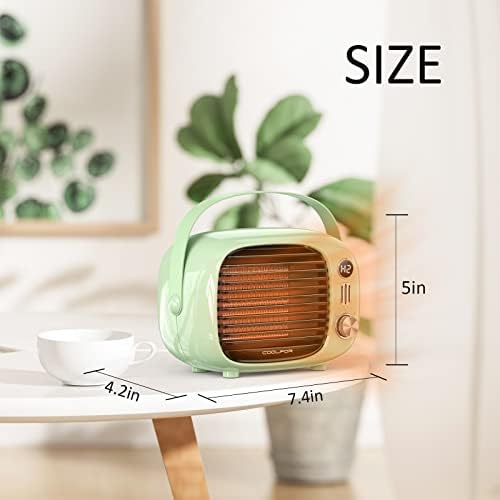 Coolfor Space Heater with Temperature Control and Safety Features Green