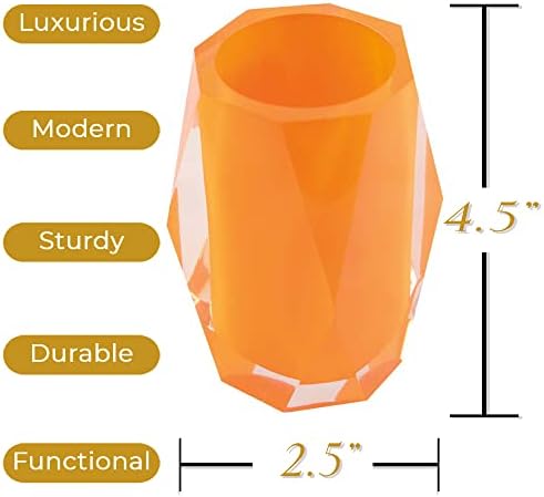 Faceted Tumbler - Durable Resin Smooth Stylish Bathroom Decor