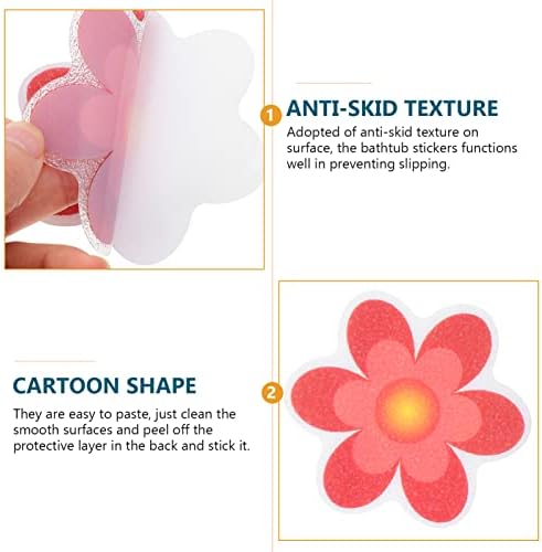 Alipis Non-Slip Bath Stickers Set with Flowers and Turtle Design