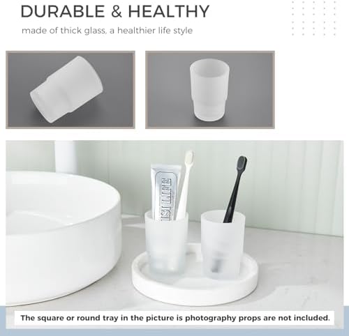 Aomasi Frosted Glass Tumbler Cap 2 Pack 1