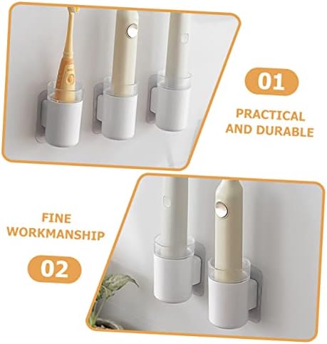 Amosfun 2pcs Wall-Mounted Electric Toothbrush Holders