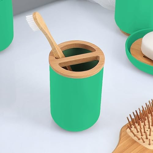 EVIDECO Bamboo Toothbrush Holder with Green Design