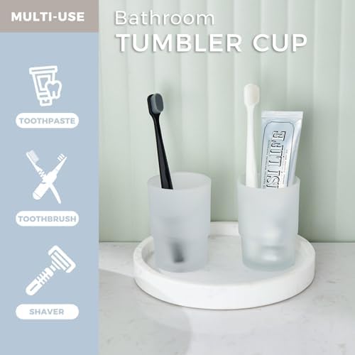 Aomasi Frosted Glass Tumbler Cap 2 Pack 1