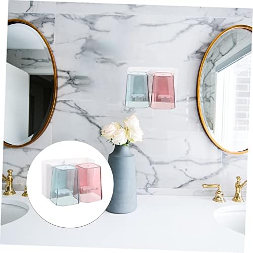 LIFKOME Wall-Mounted Toothbrush Cup Holder for Bathrooms