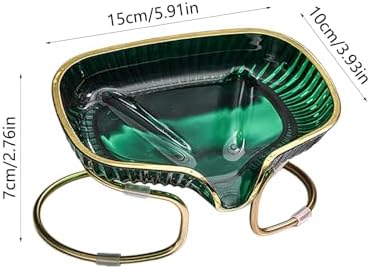 Stylish Soap Dish with Drain Spout and Metal Frame 1