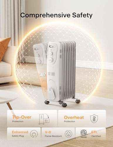 PELONIS Oil Filled Radiator 1500W Portable Full Room Heater