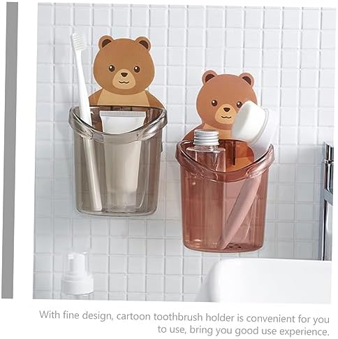 HEALLILY Wall Toothbrush Holder with Cartoon Design