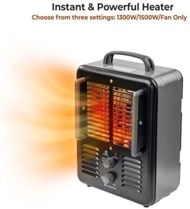 Comfort Zone 1500W Electric Space Heater with Safety Features