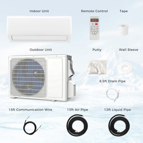DORTALA 12000 BTU Mini Split AC Unit with Heater White