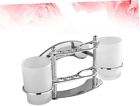 Bathroom Holder Wall-Mounted Toothbrush Cup Holder White