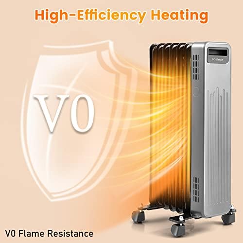 COSTWAY 1500W Oil Filled Radiator Heater with 3 Heat Levels