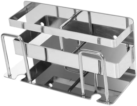 GLEAVI Wall-Mounted Toothbrush Holder Stainless Steel Multi Functional Bathroom Organizer