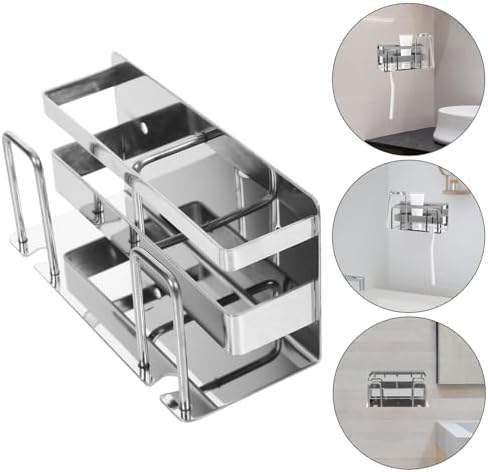 Amosfun Wall-Mounted Toothbrush Holder with Mirror Tile Rack