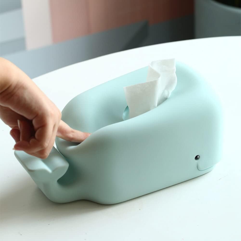 EUBUY Silicone Whale Tissue Box Cover with Phone Holder 1