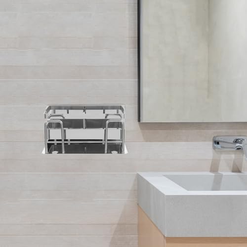 Amosfun Wall-Mounted Toothbrush Holder with Mirror Tile Rack