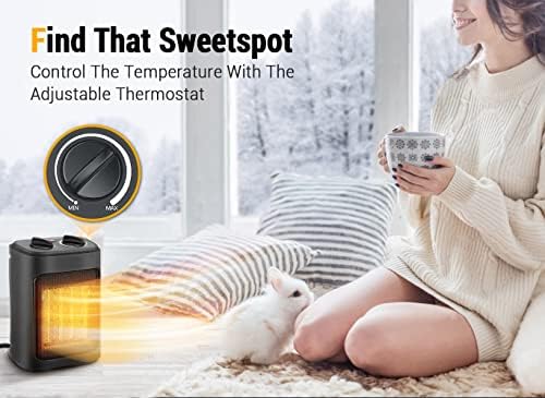 Aikoper 1500W Electric Space Heater with Thermostat 1