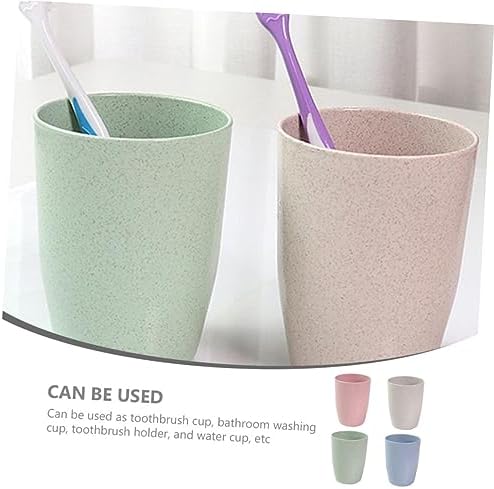 4pcs Wheatstraw Toothbrush Holder Cups for Bathroom
