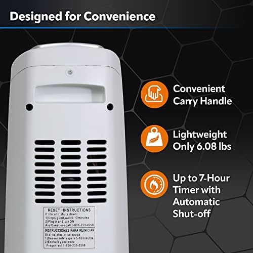 Lasko Oscillating Ceramic Tower Heater with 1500W and Overheat Protection