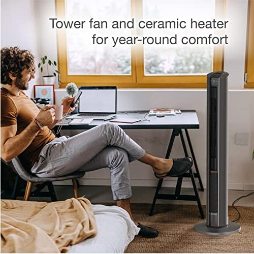 Lasko 42-Inch Tower Fan and Space Heater with Remote Control