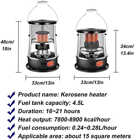 MMLeYN Kerosene Heater with Adjustable Cover